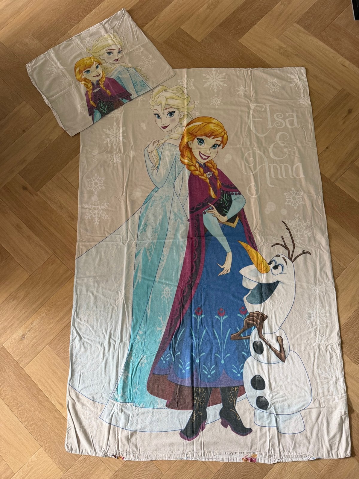 Dekbed overtrek set, Frozen, 140x200, Meisje, Ophalen of Verzenden, Zo goed als nieuw, Roze