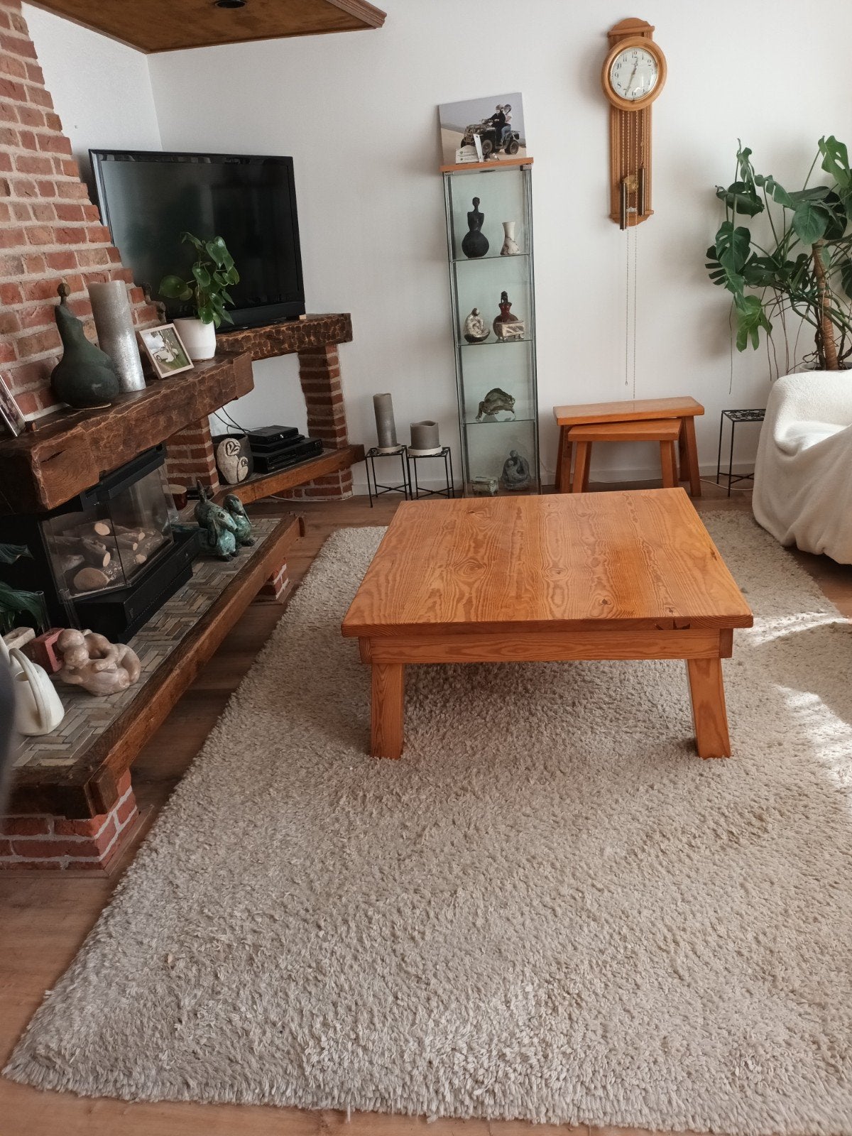 Hoogpolig zuiver wollen vloerkleed handgeknoopt 2x3m, Ophalen of Verzenden, Zo goed als nieuw, Crème