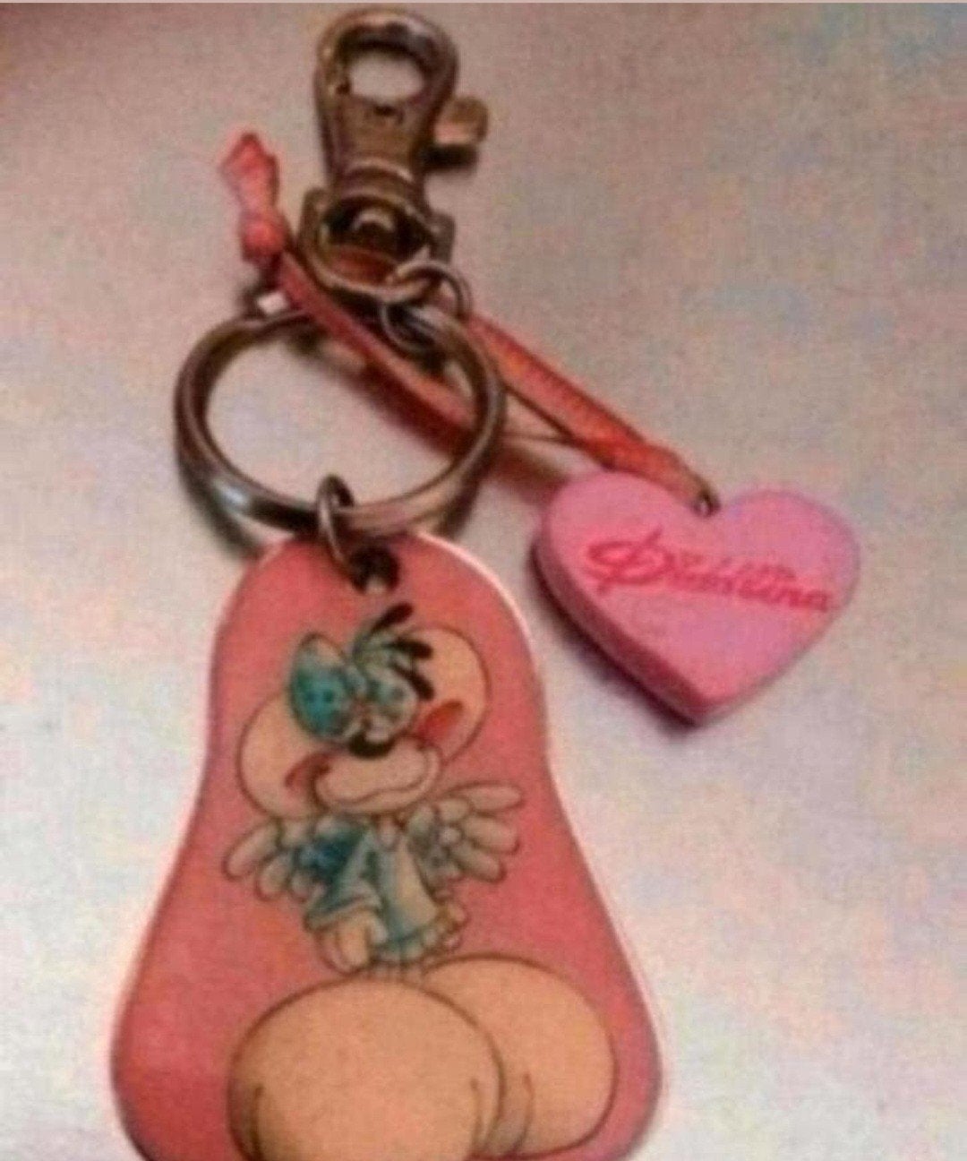Vintage sleutelhanger Diddlina, Ophalen of Verzenden, Gebruikt, Knuffel of Figuurtje