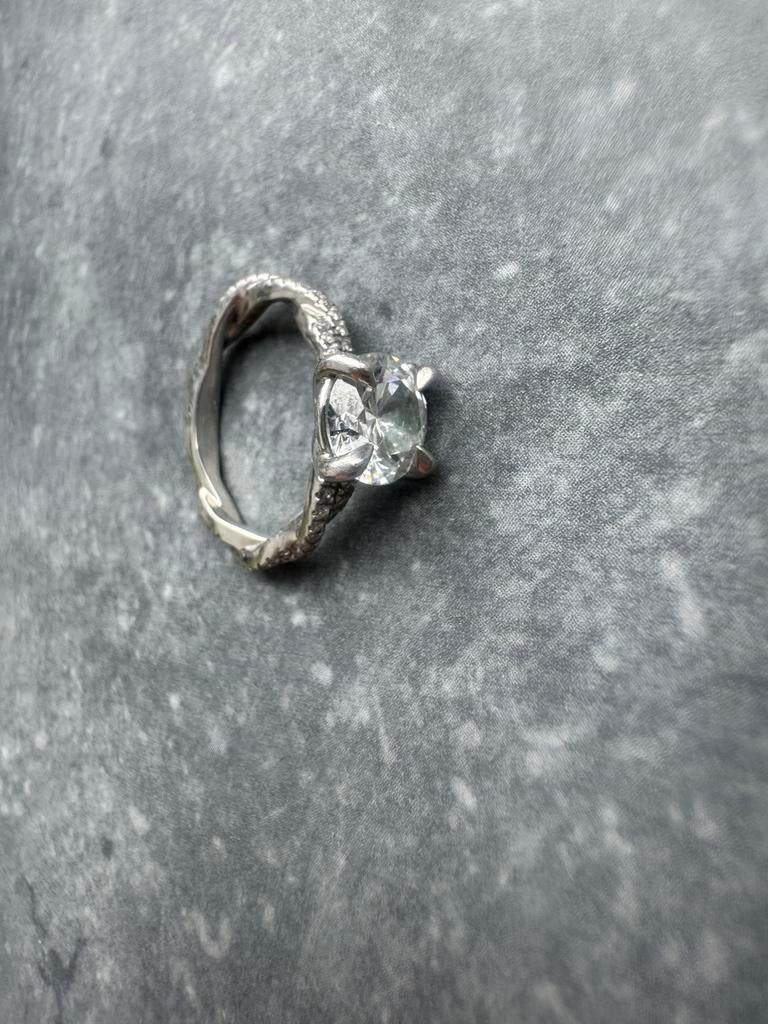 Exclusieve Platina Diamanten Verlovingsring - 1.70 Karaat, Overige materialen, Verzenden, Nieuw, Kleiner dan 17