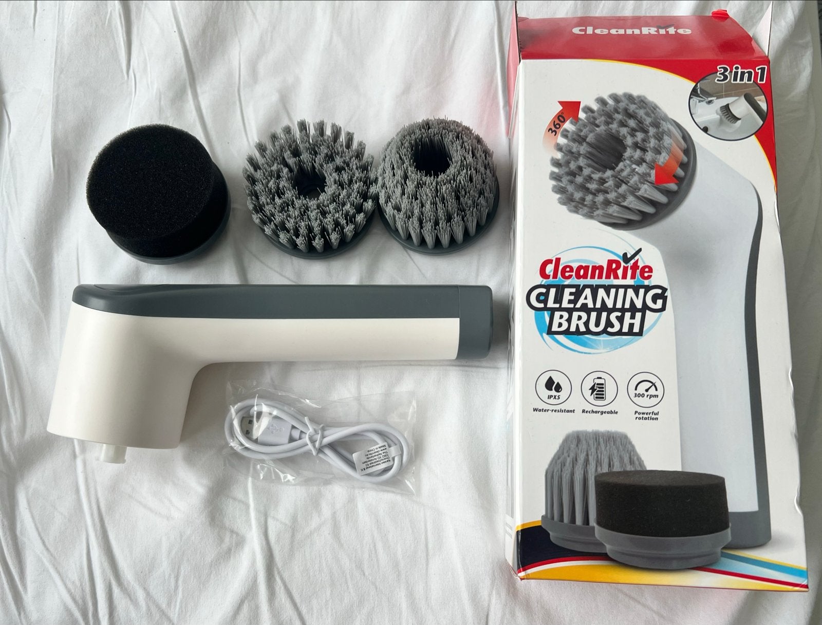 CleanRite 3-in-1 Elektrische Schoonmaakborstel, Ophalen of Verzenden, Bezem of Borstel