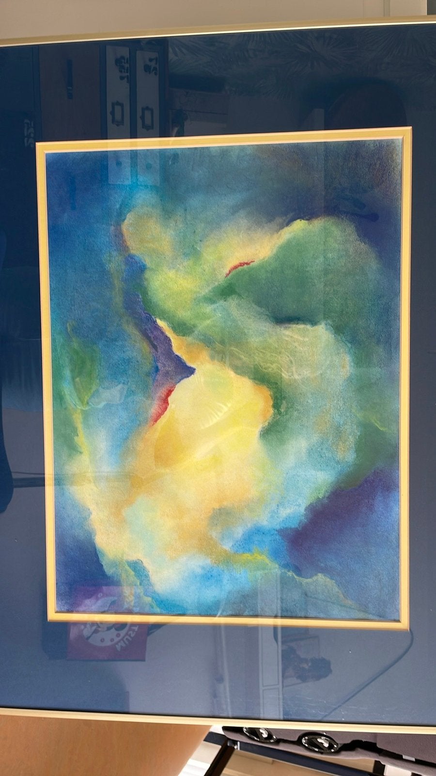 Abstract Pastel Schilderij - Levendige Kleuren, Antiek en Kunst, Ophalen of Verzenden
