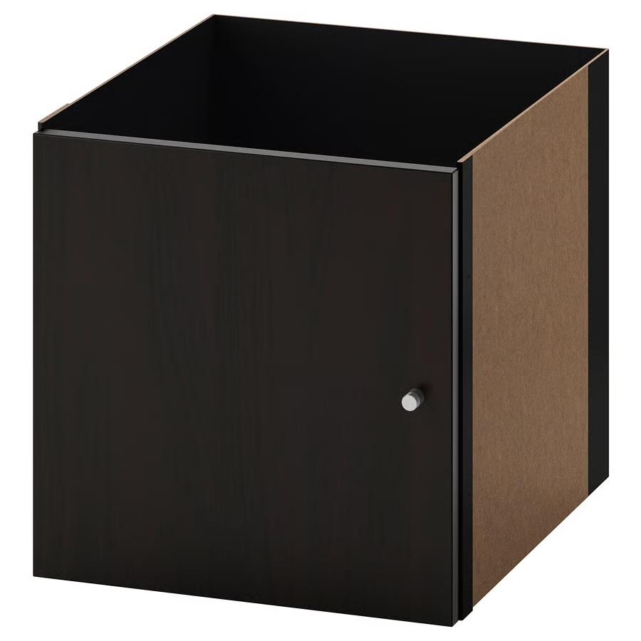 4x IKEA KALLAX Inzet met deur (2 zwartbruin, 2 zwart), Ophalen, Gebruikt