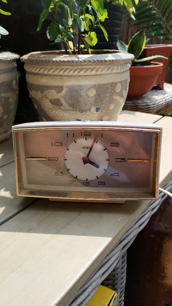 Vintage Metamec wekker Engeland, Ophalen of Verzenden, Gebruikt