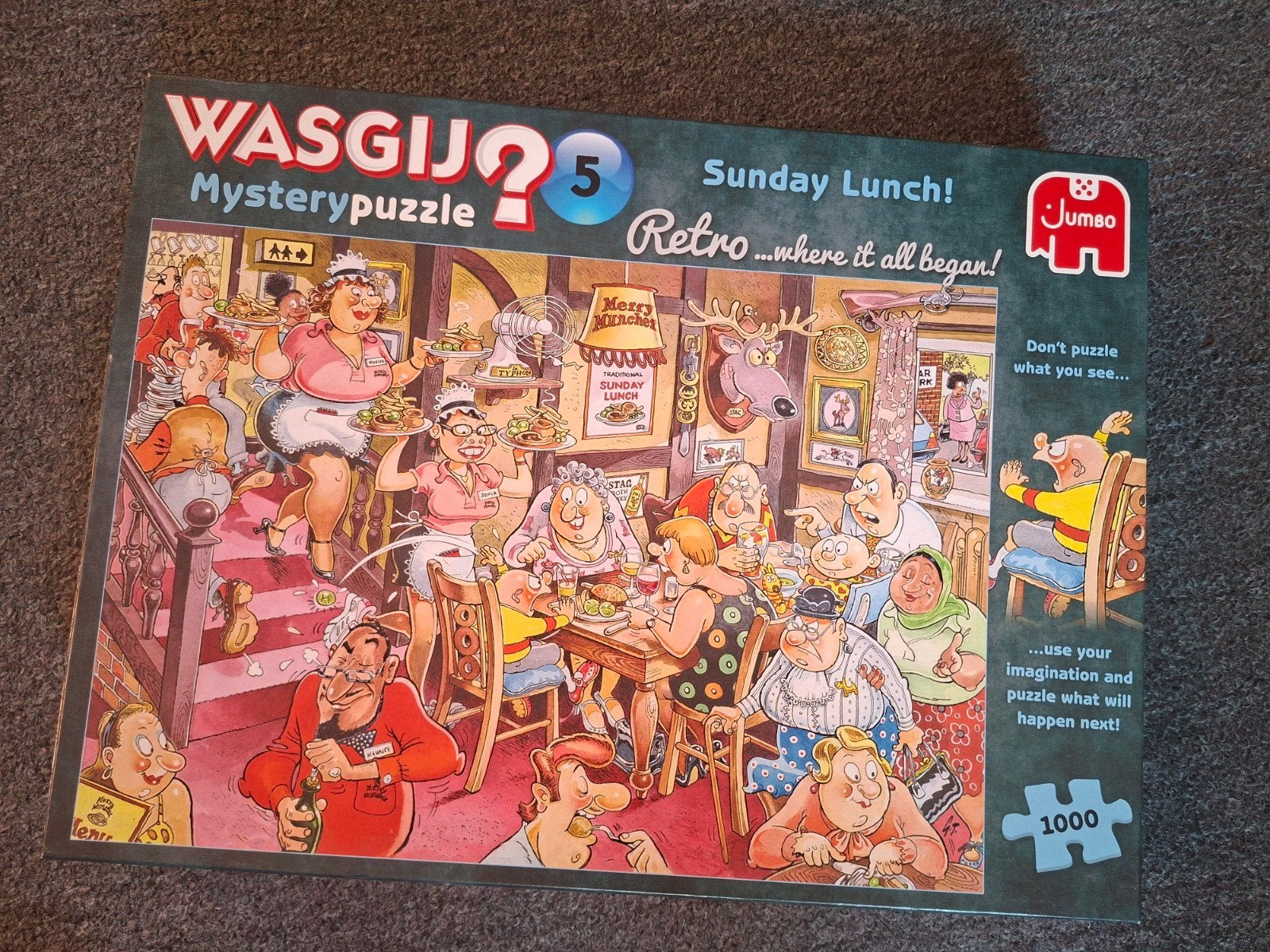 Wasgij Original 5: Sunday Lunch! Retro - 1000 stukjes, Ophalen, Meer dan 50 stukjes, Zo goed als nieuw, 6 jaar of ouder
