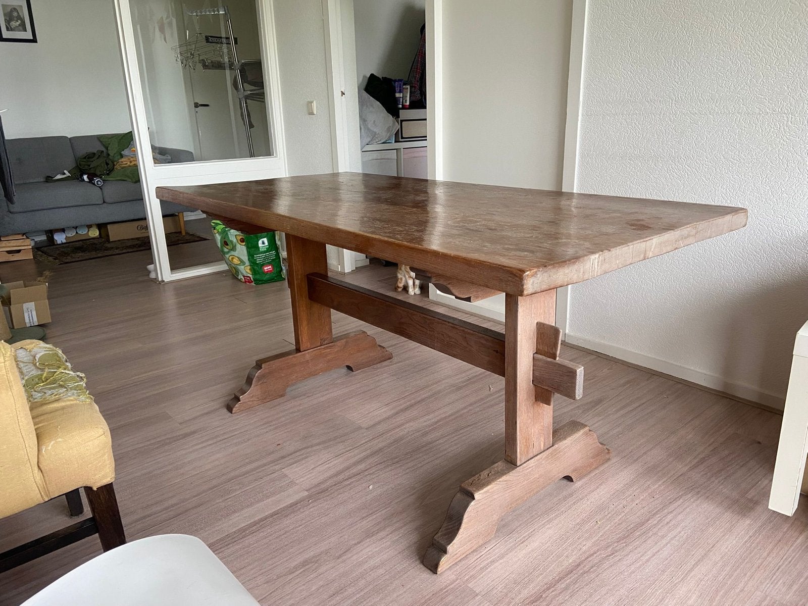 Houten eettafel - snel afhalen ivm verhuizing, Huis en Inrichting, Tafels | Eettafels, Gebruikt, 50 tot 100 cm, 150 tot 200 cm