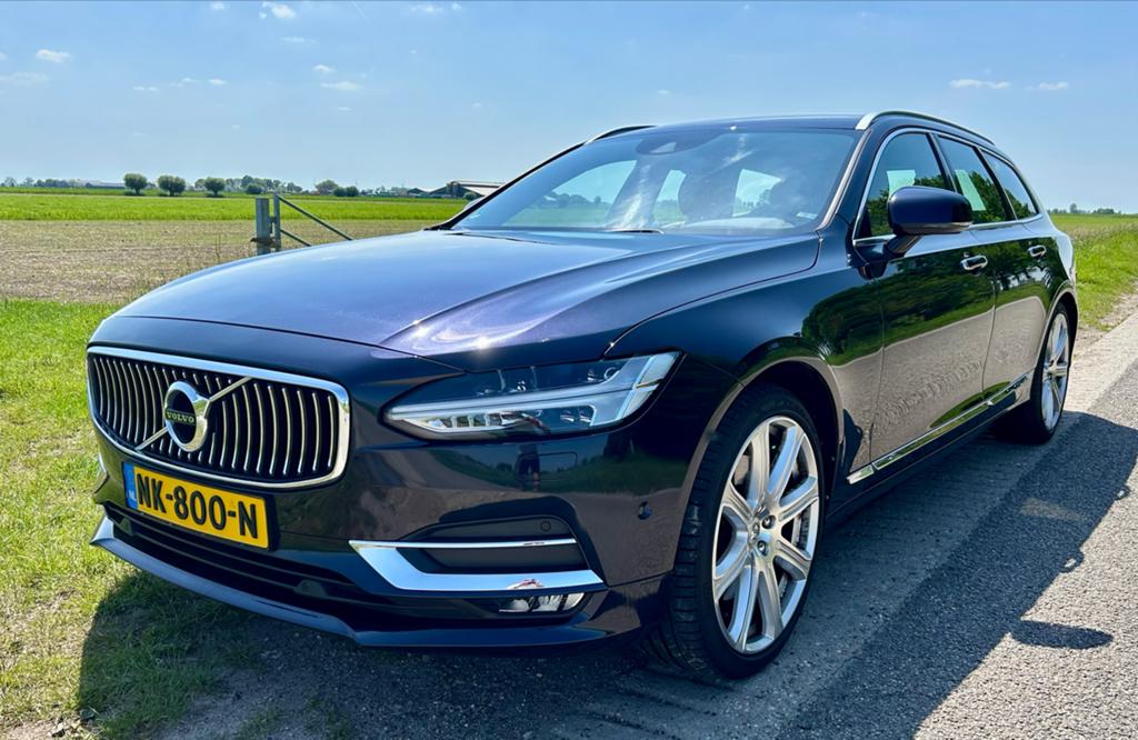 Volvo V90 Inscription 2.0 T5 Geartronic 2017 Magic Blue, Beige, 1969 cc, Blauw, Stationwagon
