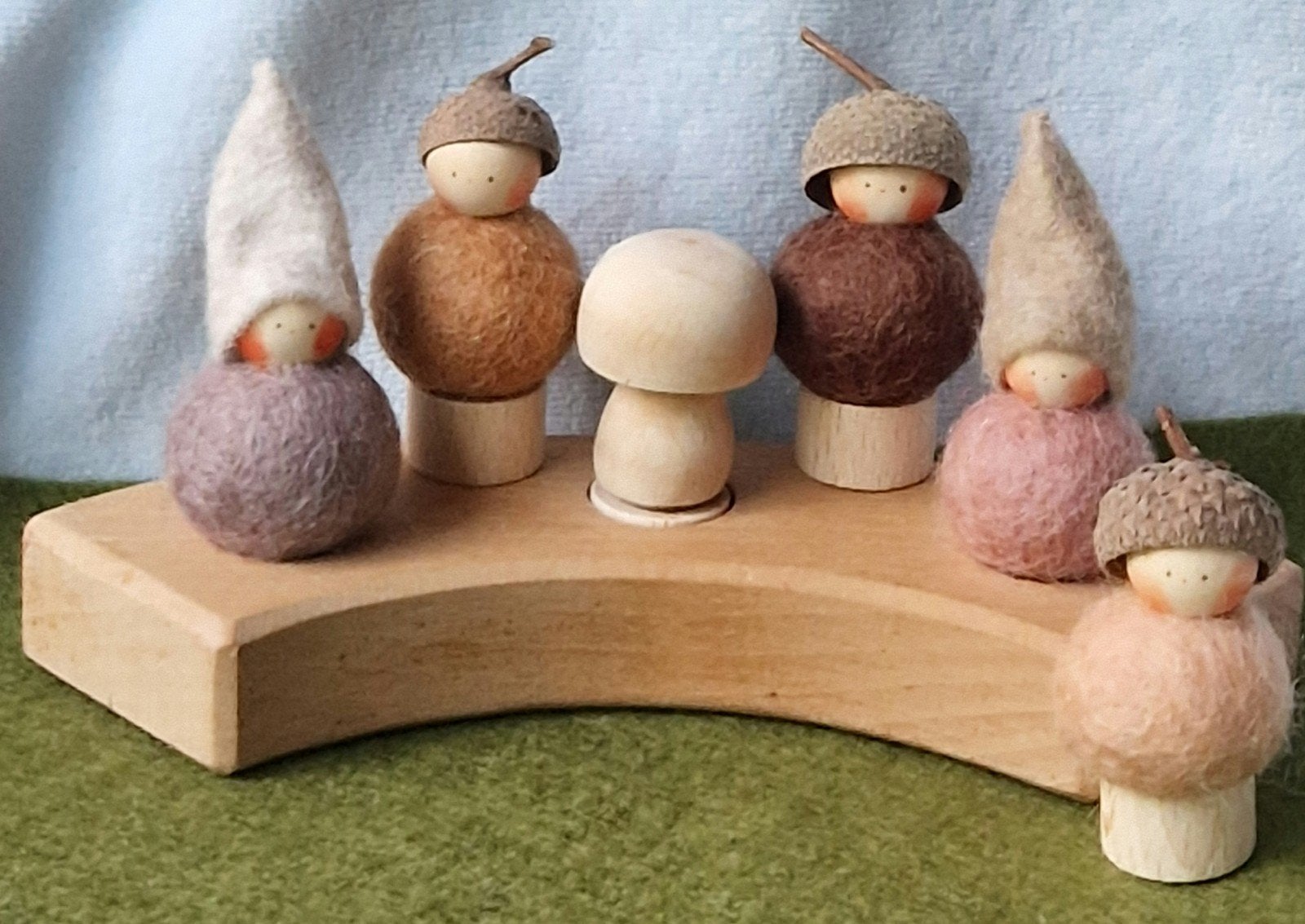 Paddestoel herfst jaarring steker Vrije School Seizoenstafel, Verzenden, Nieuw, Figuurtje(s), Wolvilt