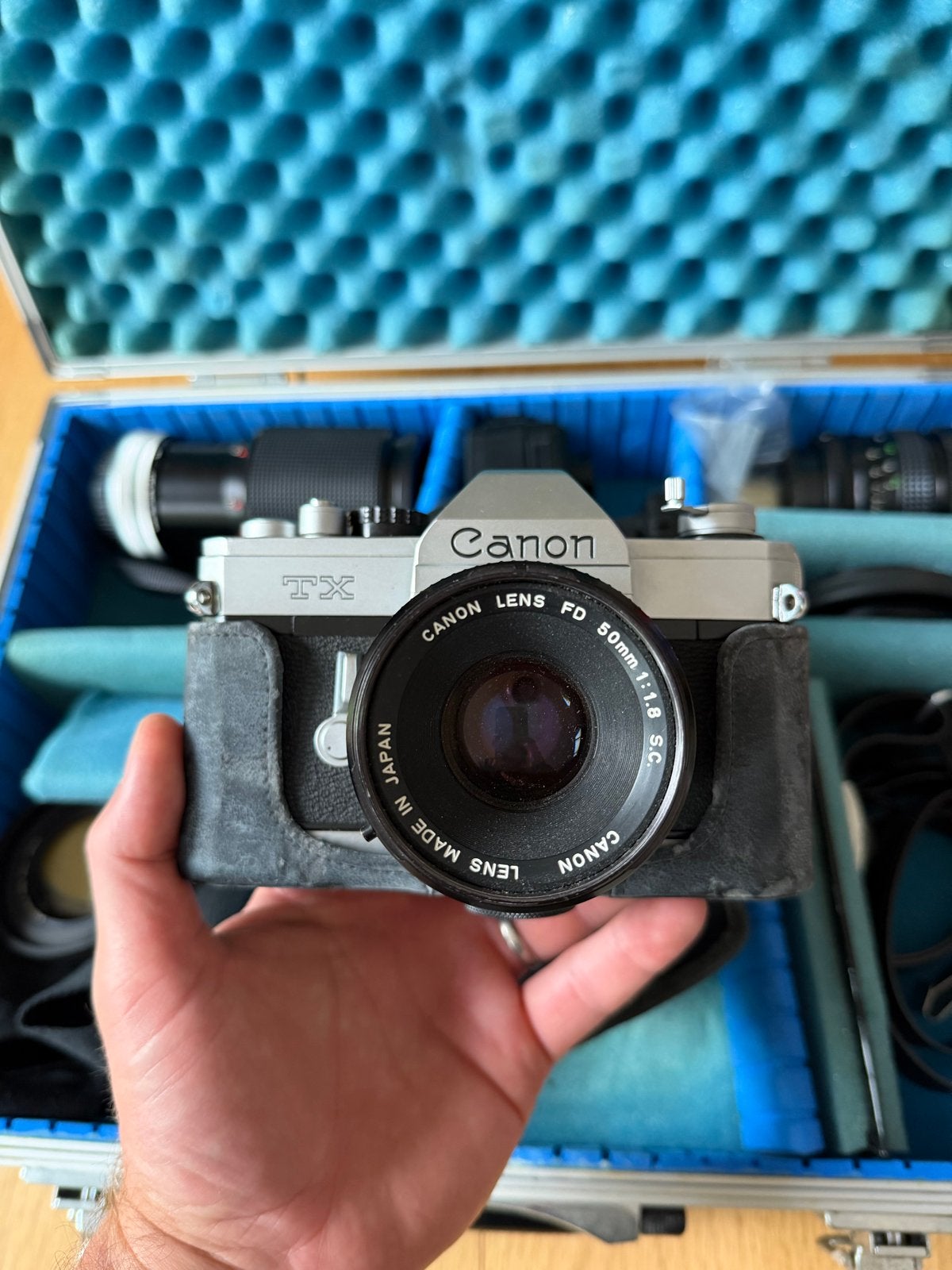 Canon TX1 Spiegelreflexcamera met lenzen + flitser in koffer, Ophalen of Verzenden, Gebruikt, Spiegelreflex, Canon