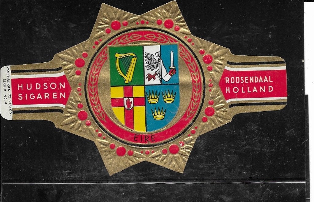 Hudson, Wapenringen serie B nr.4, Verzamelen, Rookartikelen, Aanstekers en Luciferdoosjes, Verzenden, Zo goed als nieuw, Sigarenbandjes