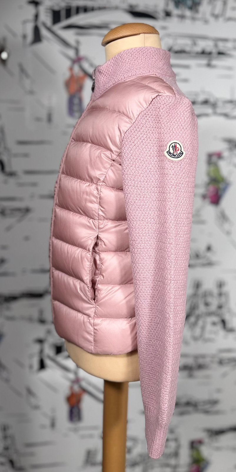 Moncler roze vest jas meisje maat 10, Moncler EU, Trui of Vest, Zo goed als nieuw, Moncler