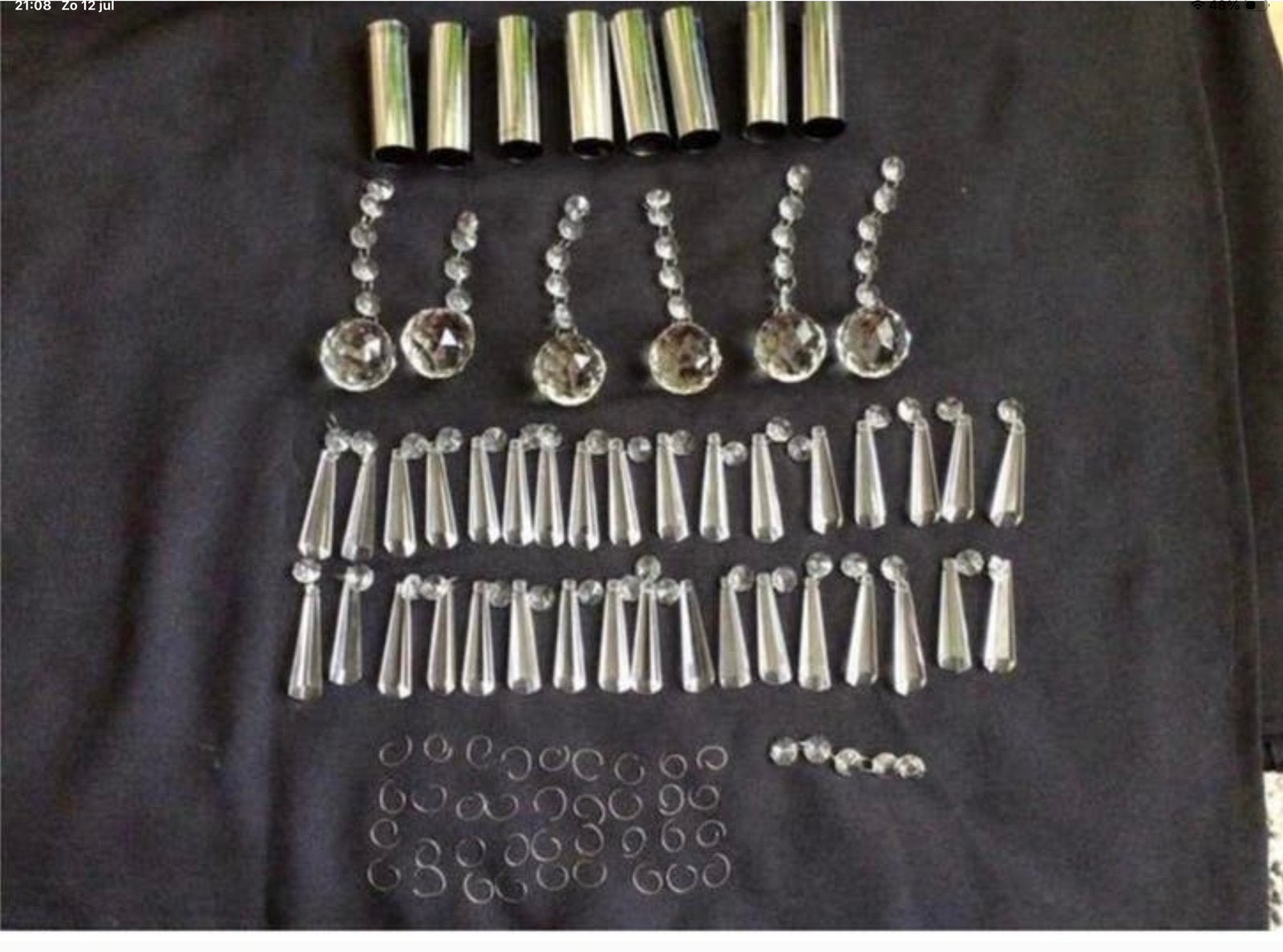 Heel veel🌺KRISTALLEN PEGELS VAN KRISTAL LAMP EN PEDDEL ETC., Ophalen of Verzenden