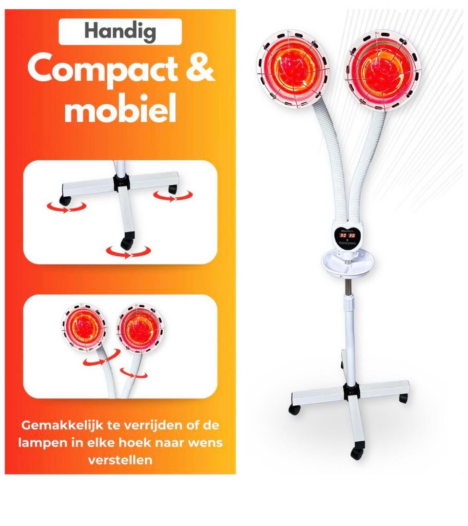 Dubbele Infraroodlamp 600W - Therapie & Pijnverlichting, Ophalen of Verzenden, Nieuw, Overige typen