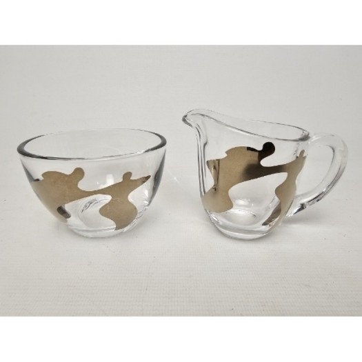 # Corry Ammerlaan suiker en melk stel van glas, Gebruikt, Overige typen, Ophalen of Verzenden, Glas