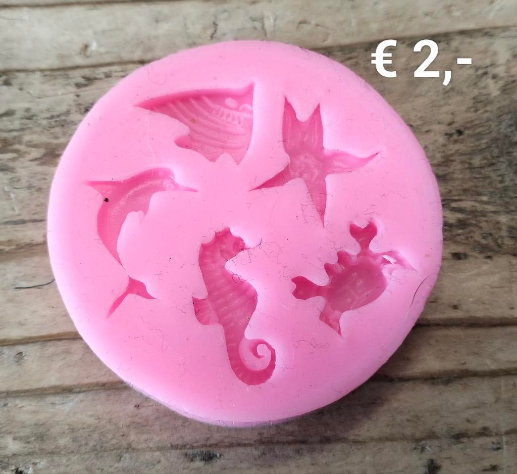 Zeemeermin staart schelpen zeepaardje rif eenhoorn, Ophalen of Verzenden, Zo goed als nieuw, Taarten of Cupcakes, Versiering