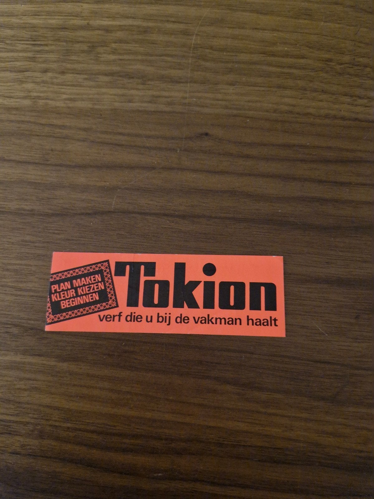10950 Vintage Tokion Verf Sticker - Plan Maken Kleur Kiezen, Verzamelen, Ophalen of Verzenden, Gebruikt, Overige typen