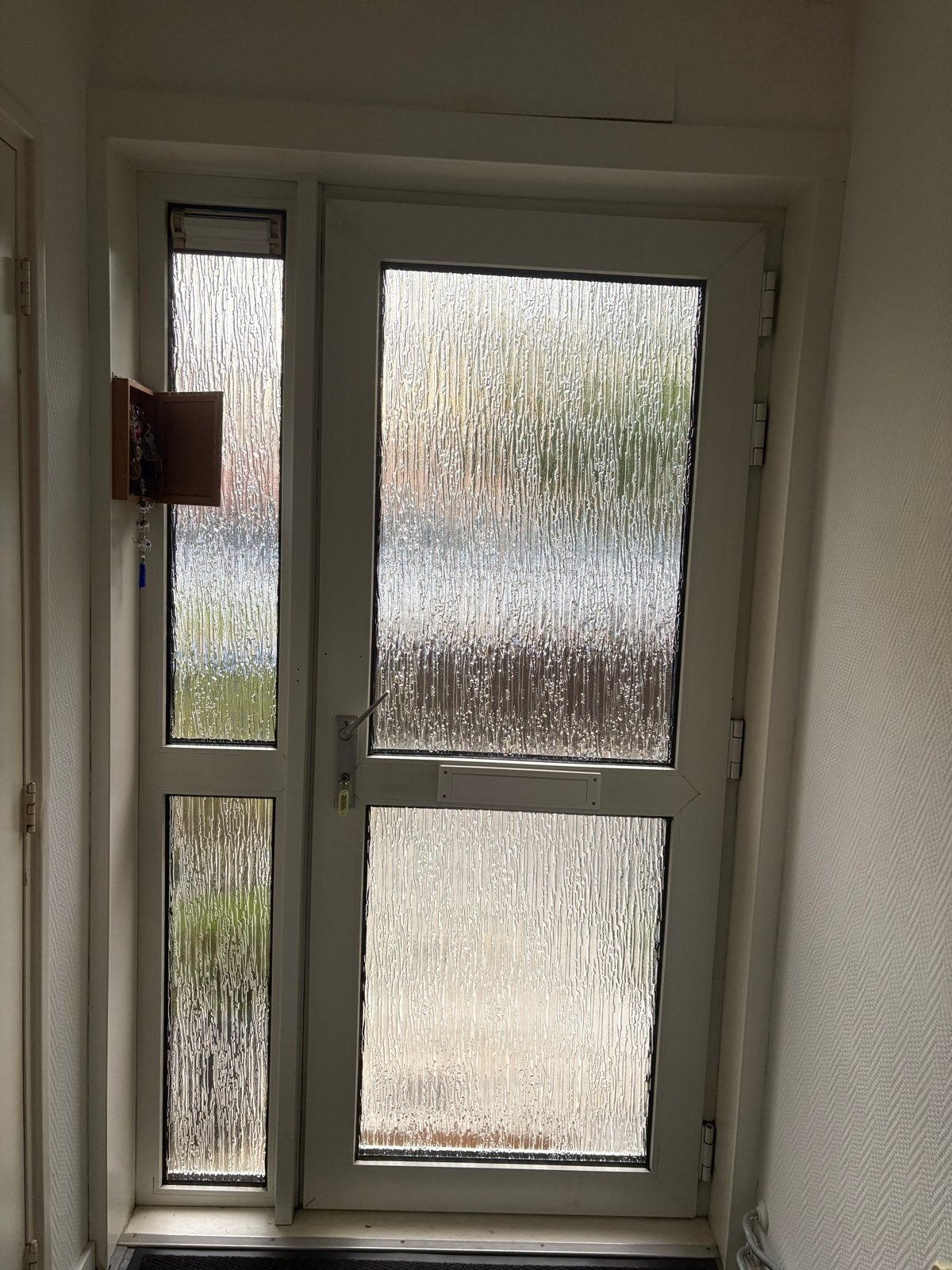 Voordeur met kozijn en glas, Kunststof, Gebruikt, 215 cm of meer, Buitendeur