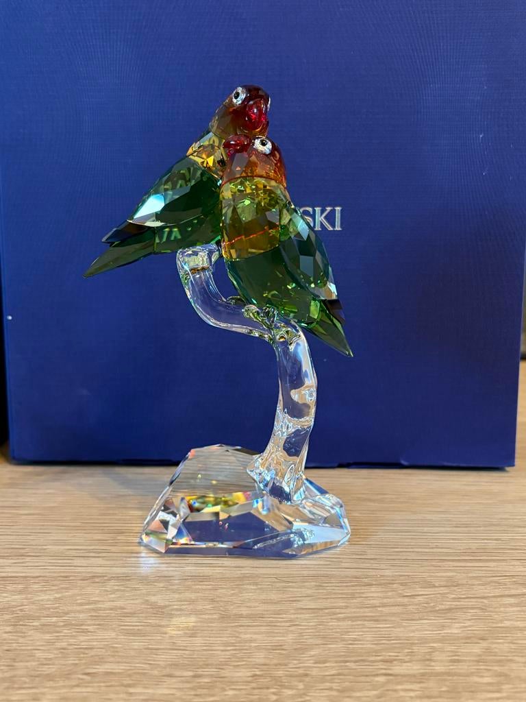 Swarovski dwergpapegaaien, Verzamelen, Swarovski, Zo goed als nieuw, Figuurtje, Ophalen of Verzenden