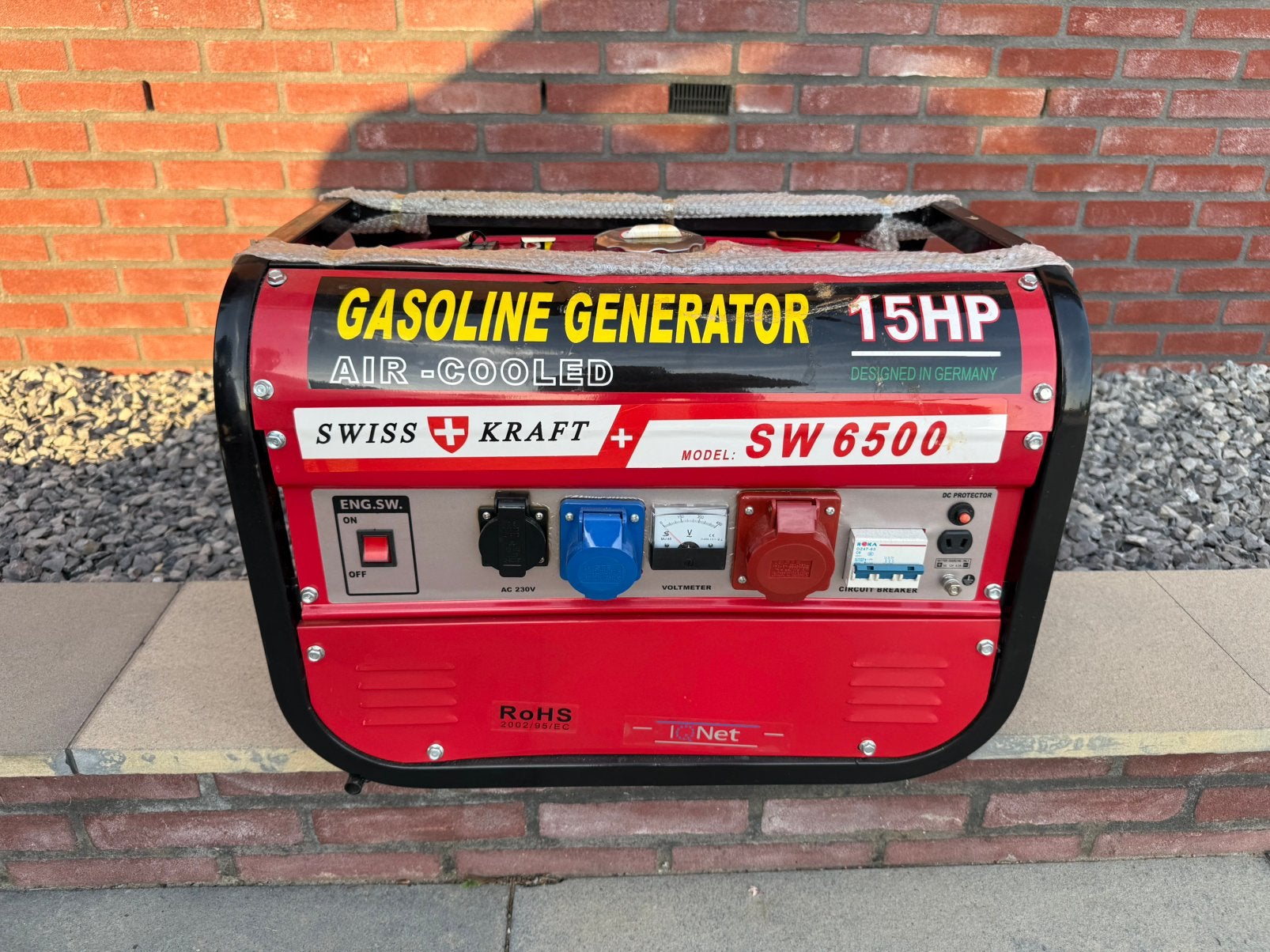 BENZINE GENERATOR SWISS KRAFT MODELSK 6500 W -COMPLEETNIEUW, Ophalen of Verzenden, Zo goed als nieuw, Minder dan 5 kVA, Benzine