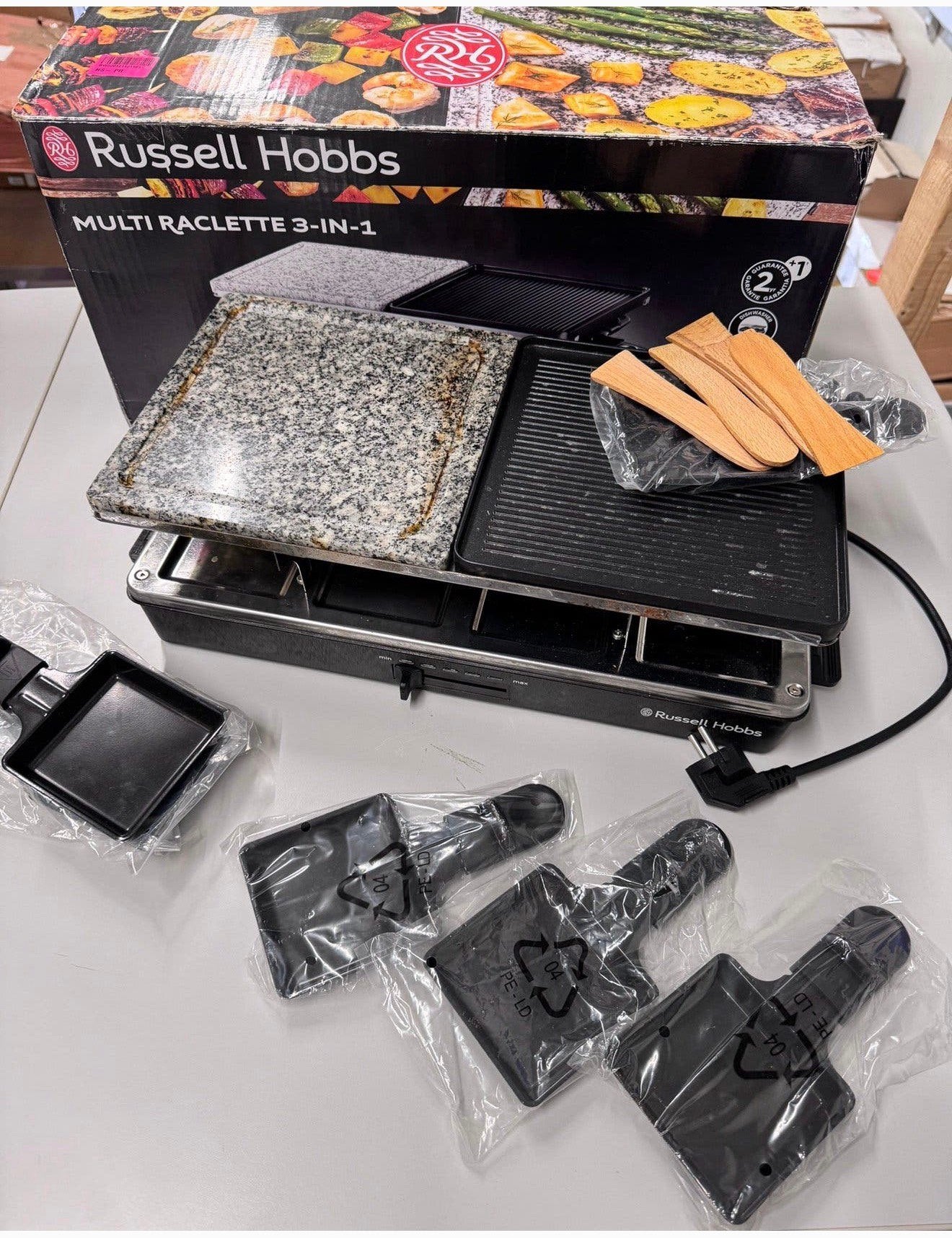 Russell Hobbs Multi Raclette 3-in-1 8 personen gourmetstel, 8 personen of meer, P, P, P