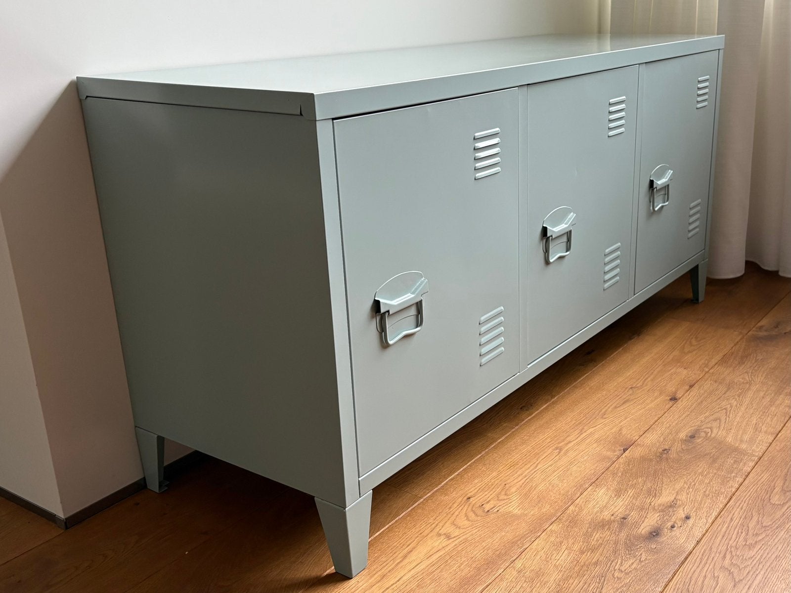 Lockerkast 3 deurs grijsgroen, Ophalen, Gebruikt, Modern