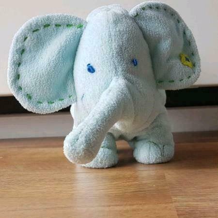 Knuffel olifant, Blauw, Ophalen of Verzenden, Zo goed als nieuw, Middelgroot (20 tot 80 cm)