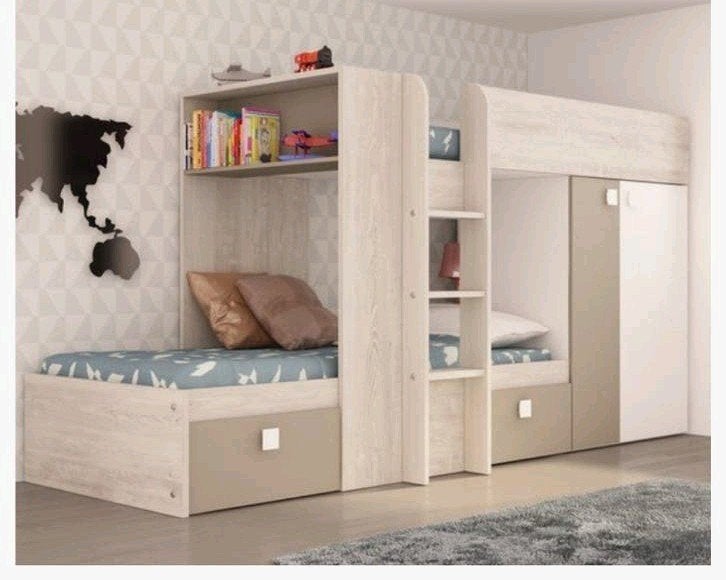 Stapelbed Maxim 90x200 ZSM WEG!!!  met veel bergruimte en ma, Ophalen, Gebruikt, 90 cm, Tweepersoons