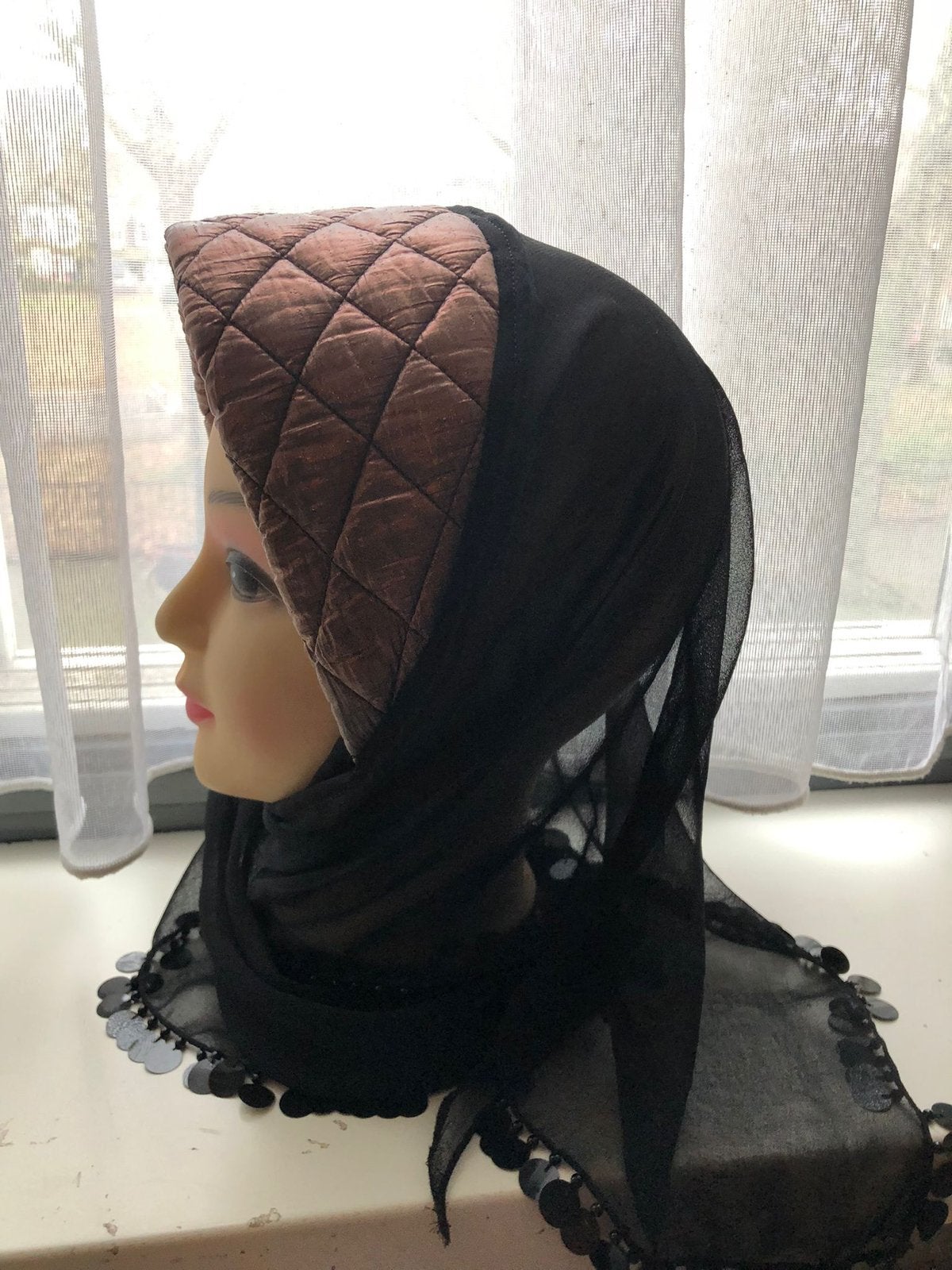 HOOFDDOEK MET PAILLETTEN HANGERS / VOORSTUK - DIV 3 € P/S, Kleding | Dames, Ophalen of Verzenden, Zo goed als nieuw, Sjaal