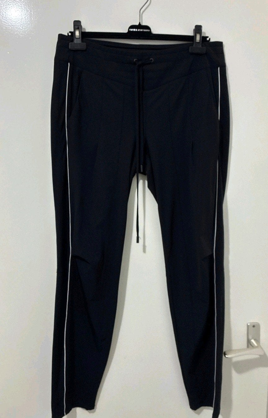 Cambio travelstof broek met witte streep - Maat 40, Maat 38/40 (M), Cambio, Zwart, Ophalen of Verzenden