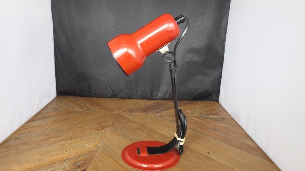 mooie rode jaren '70 bureaulamp, Bureaulamp, Gebruikt, Vintage, Meerkleurig