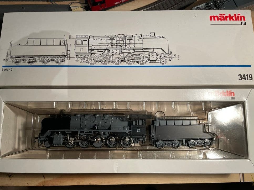 Märklin 3419 H0 digitale Stoomlocomotief NS  met Tender, Wisselstroom, Locomotief, Ophalen of Verzenden, Märklin
