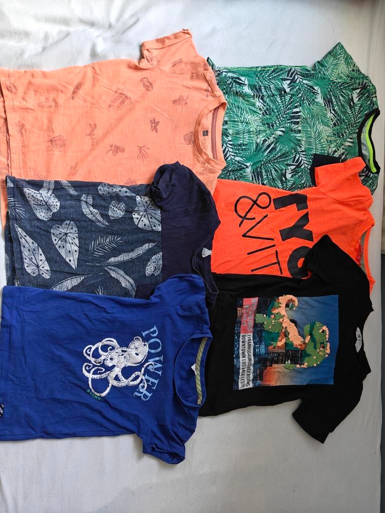 16-delig T-shirt pakket maat 110/116 incl. 2 setjes, Kinderen en Baby's, Kinderkleding | Maat 110, Gebruikt, Jongen, Shirt of Longsleeve