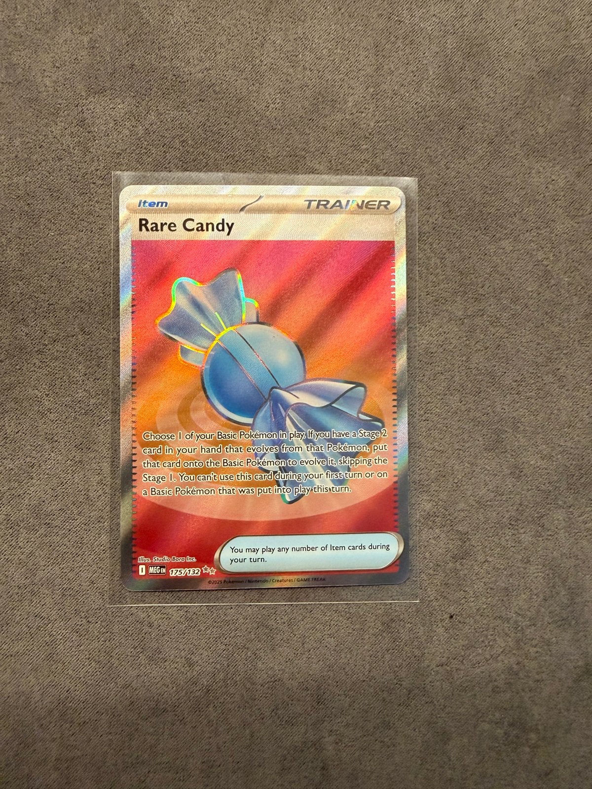 Pokémon TCG Rare Candy Trainer Kaart (MEG 175/132), Ophalen, Zo goed als nieuw, Losse kaart, Foil