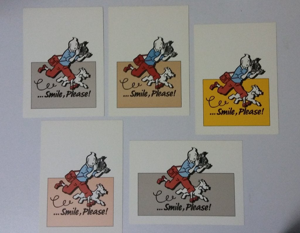 Kuifje Herge strip stripfiguren kaarten ansichtkaart promo, Ophalen of Verzenden, Kuifje, Zo goed als nieuw, Overige typen