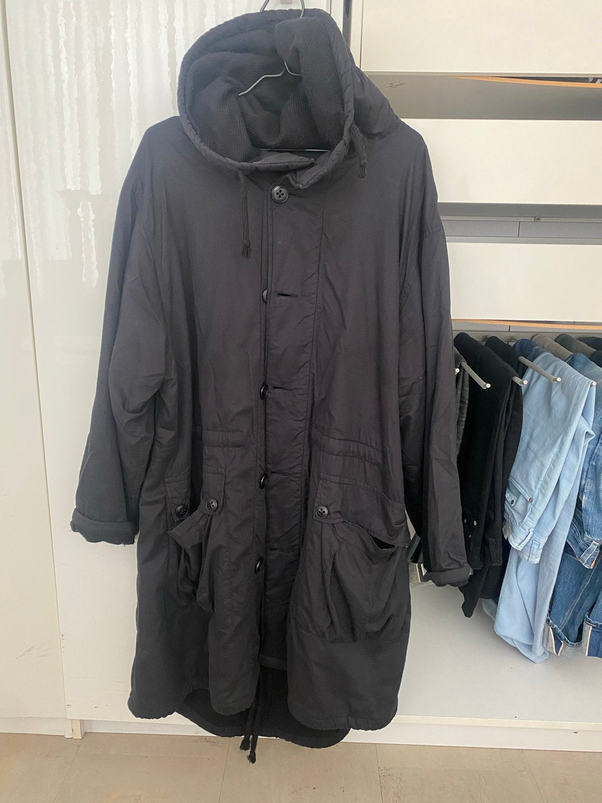 Ann Demeulemeester Zwarte Katoenen Parka Maat XXS, Ophalen of Verzenden, Gedragen, Maat 48/50 (M), Zwart