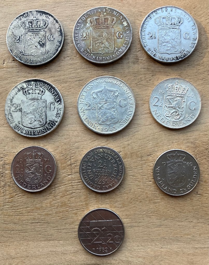 Historie van de Nederlandse rijksdaalder (Willem I -Beatrix), Postzegels en Munten, Munten | Nederland, Ophalen, Setje, Zilver