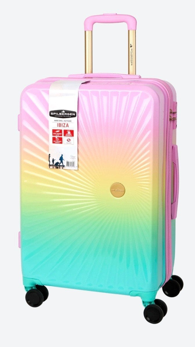 Nieuwe Spilbergen Ibiza Harde Koffer - Regenboog 58L, Hard kunststof, Nieuw, Ophalen of Verzenden, 35 tot 45 cm