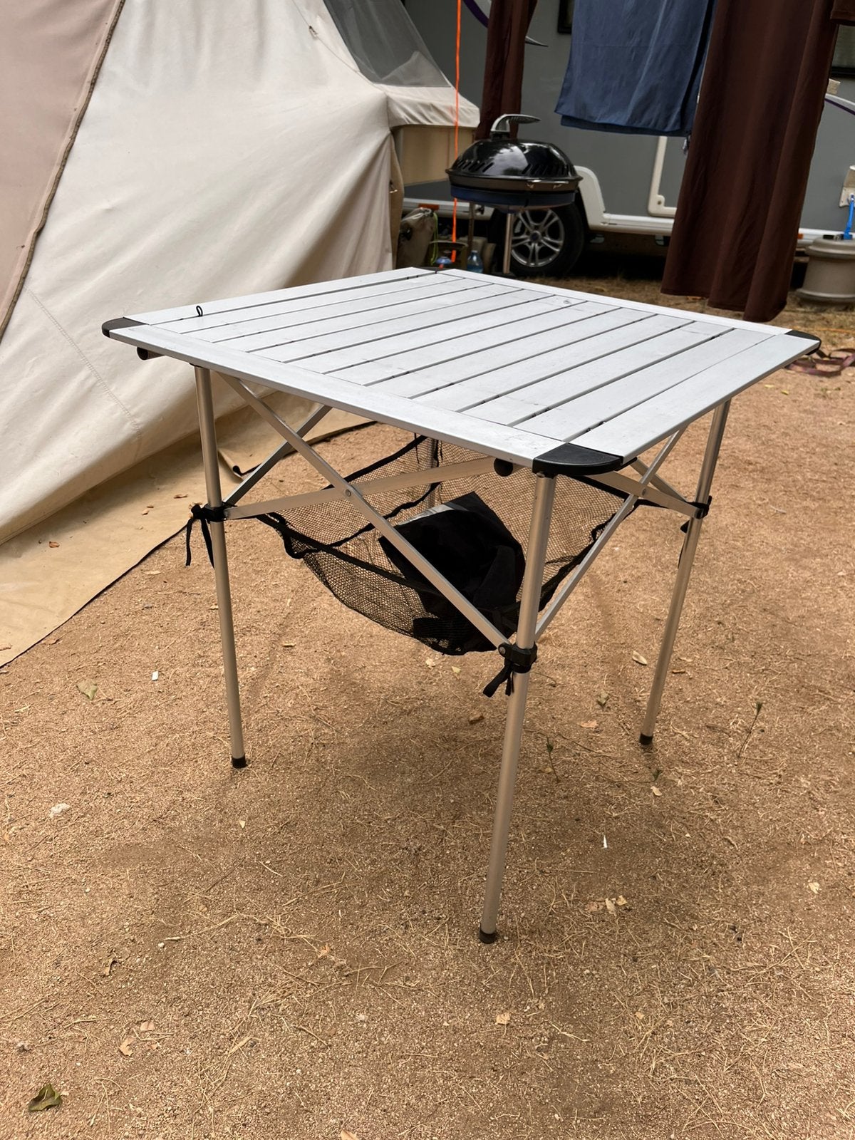Campingtafeltje aluminium roltafel, Caravans en Kamperen, Ophalen of Verzenden, Gebruikt, Campingtafel