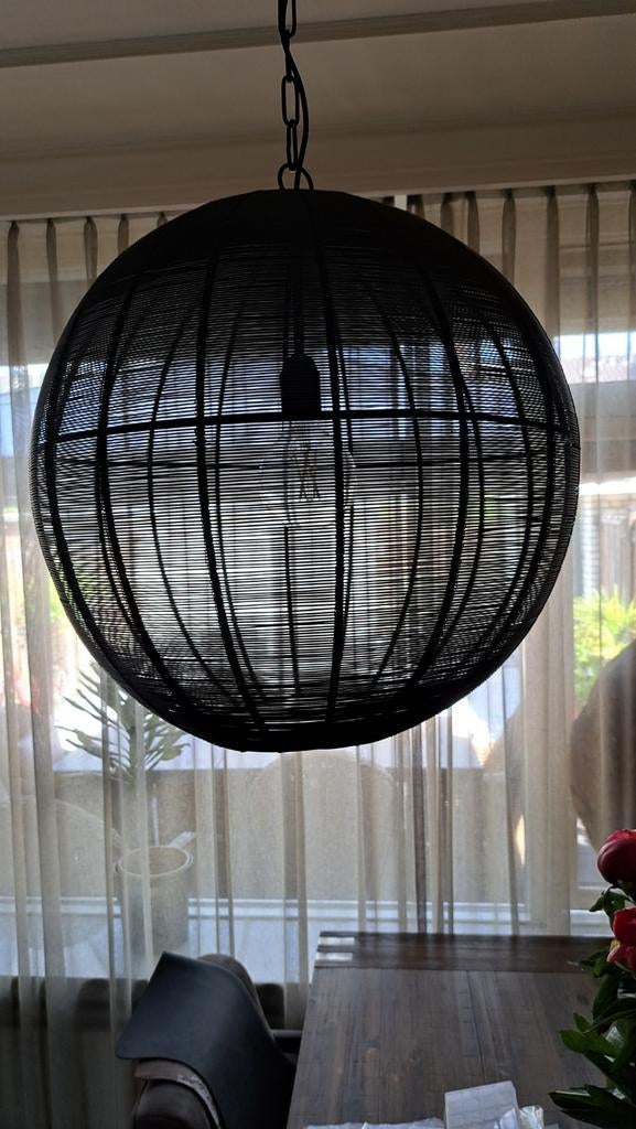 Hanglamp groot zwart draadstaal, Ophalen, Minder dan 50 cm