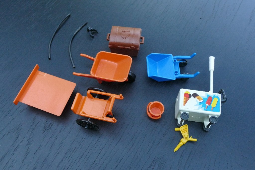 playmobil - los en kruiwagens en kistje #RW, Ophalen of Verzenden, Gebruikt