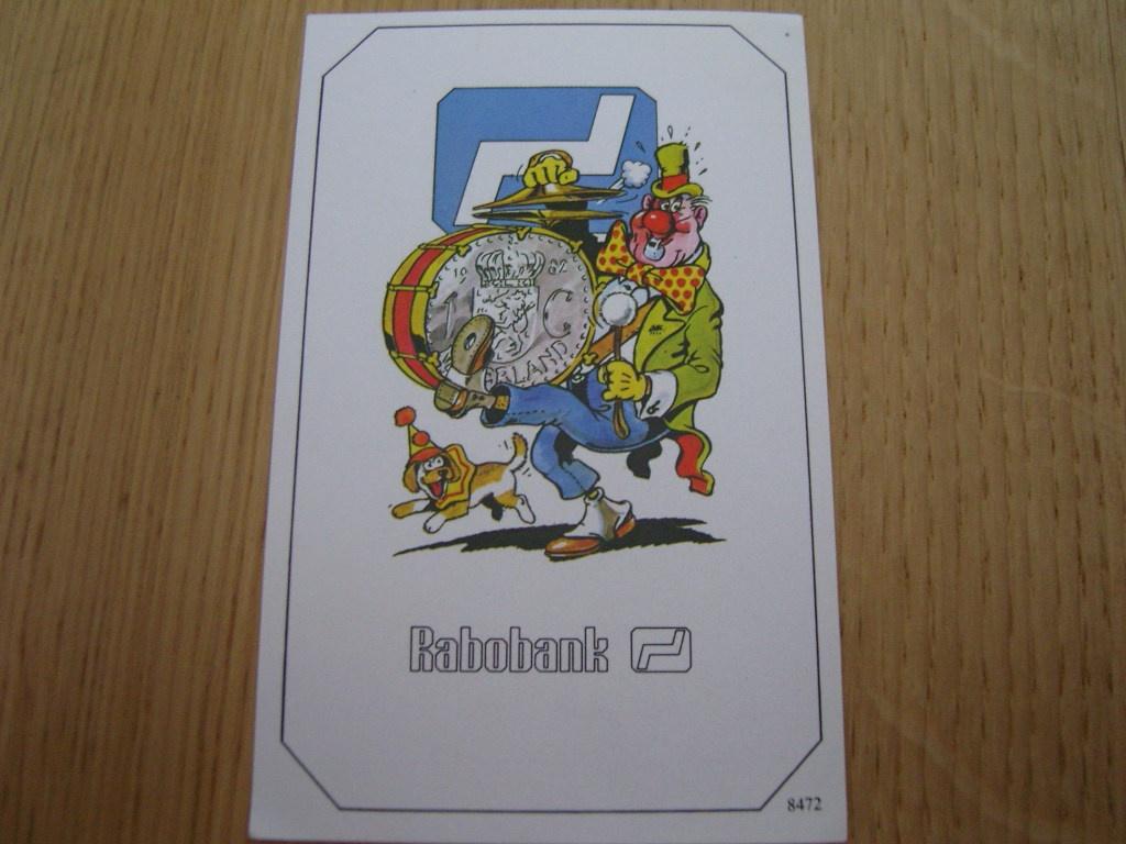sticker rabobank strip carnaval grote trom gulden, Ophalen, Zo goed als nieuw