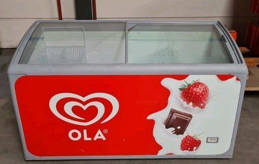 Ola Vrieskist, glazen schuifdeksels in nette werkende staat!, Witgoed en Apparatuur, Vriezers en Diepvrieskisten, Vrieskist, Gebruikt