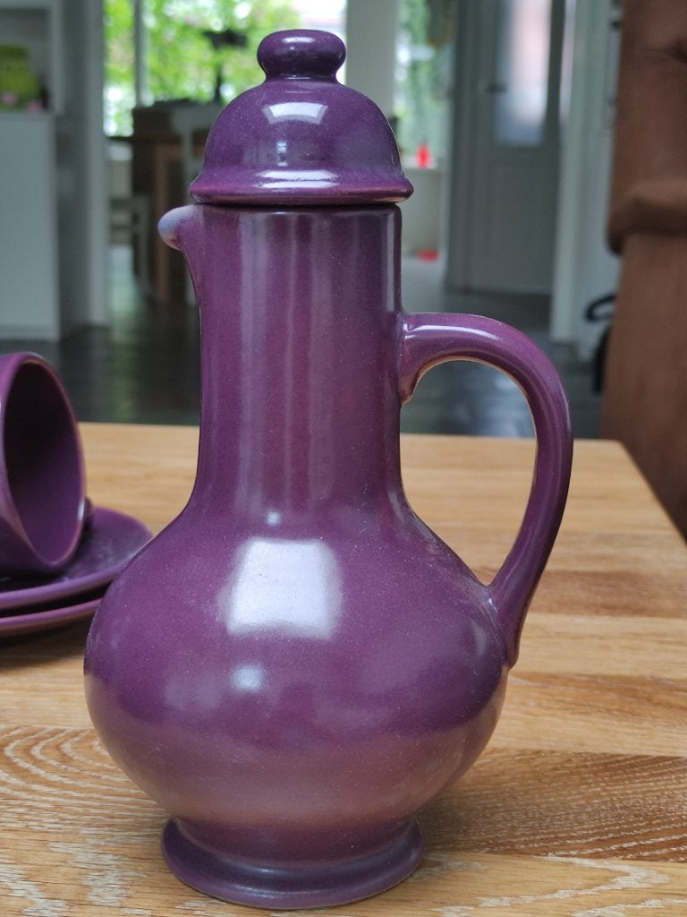 Retro servies aubergine kleur, Ophalen, Huis en Inrichting