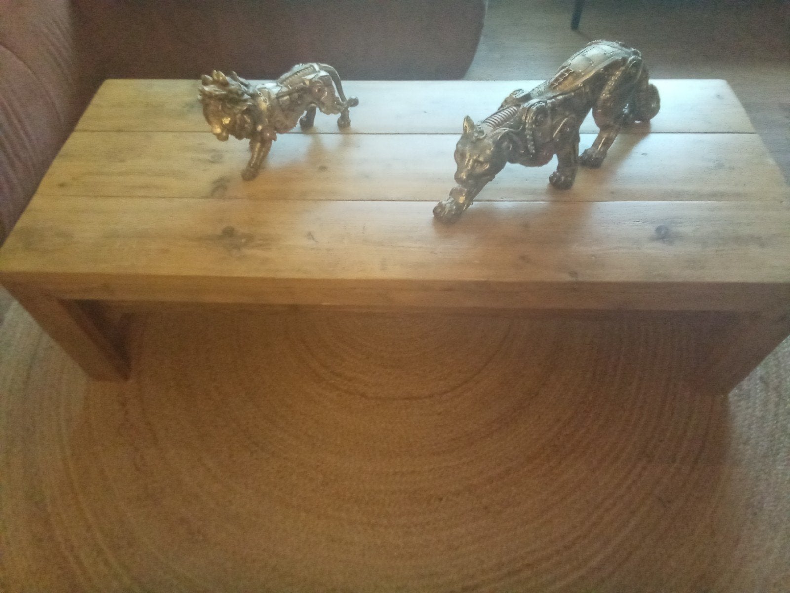 HELE MOOIE RUIME EN STEVIGE MASIEF STEIGER HOUTEN TAFEL, Tuin en Terras, Ophalen, Zo goed als nieuw, Rechthoekig, Hout