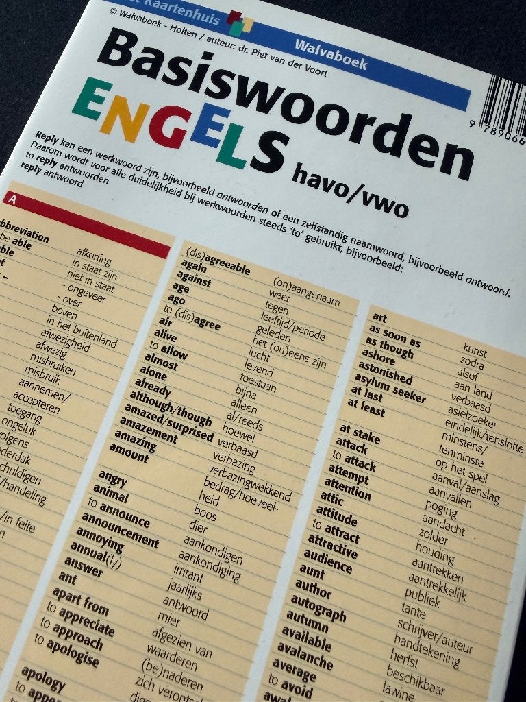 Basiswoorden Engels 9789066754195 Het Kaartenhuis Walvaboek, Ophalen of Verzenden, Beta, Zo goed als nieuw, HBO