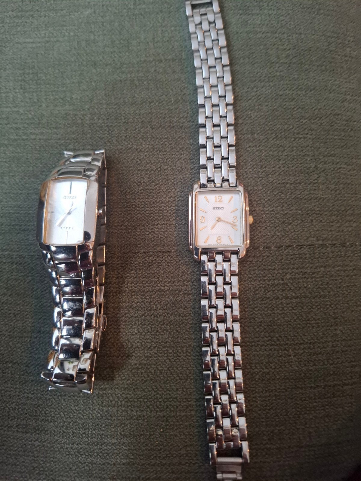 Guess en Seiko dameshorloges - Set van 2, Staal, Gebruikt, Staal, Guess