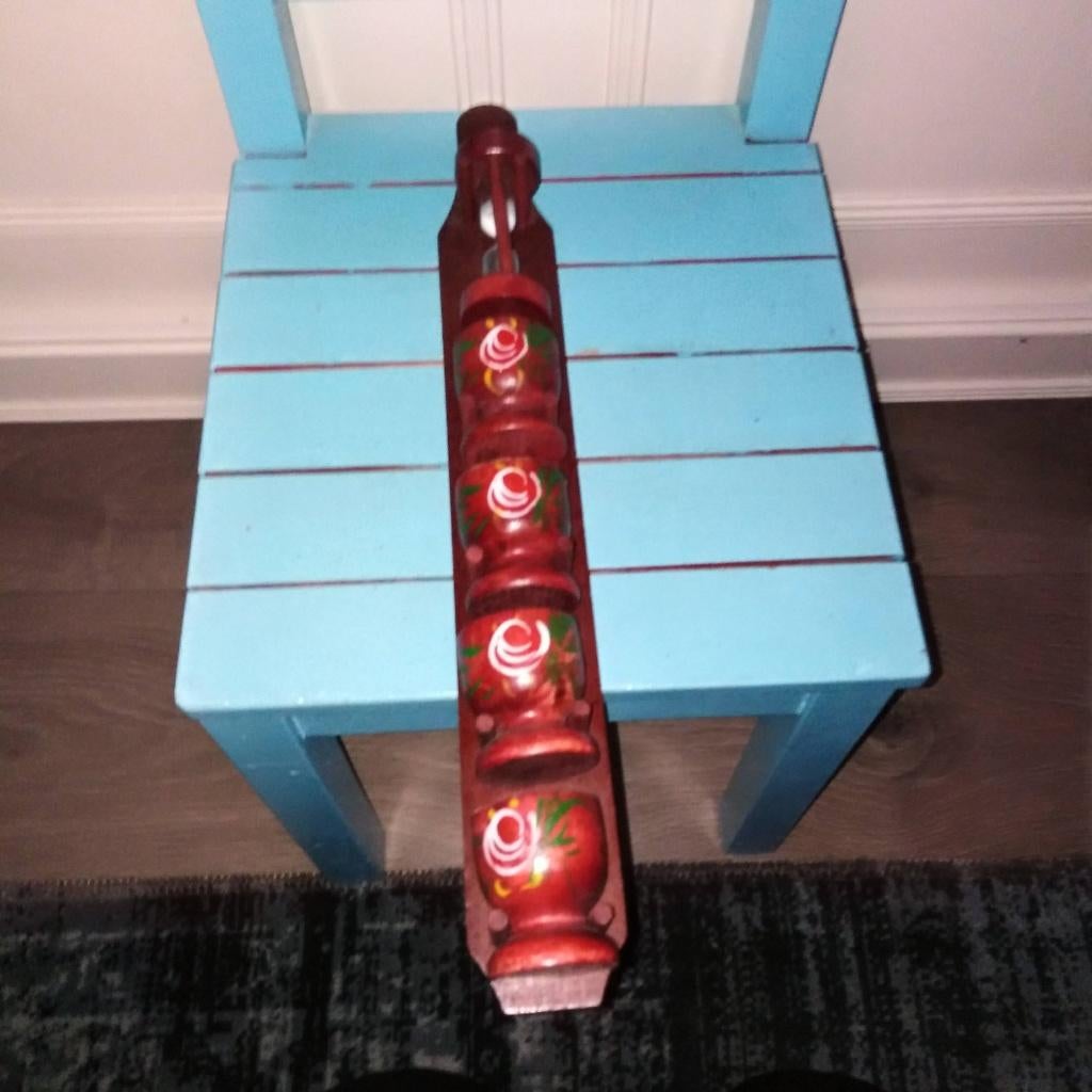 Vintage houten eierdopjes met zoutloper, Antiek en Kunst, Ophalen