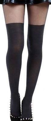 fake overknee panty 60 den/20 den one size mt XS/S/M tot 164, Maat 36/38 (S), Zwart, Nieuw, Ophalen of Verzenden