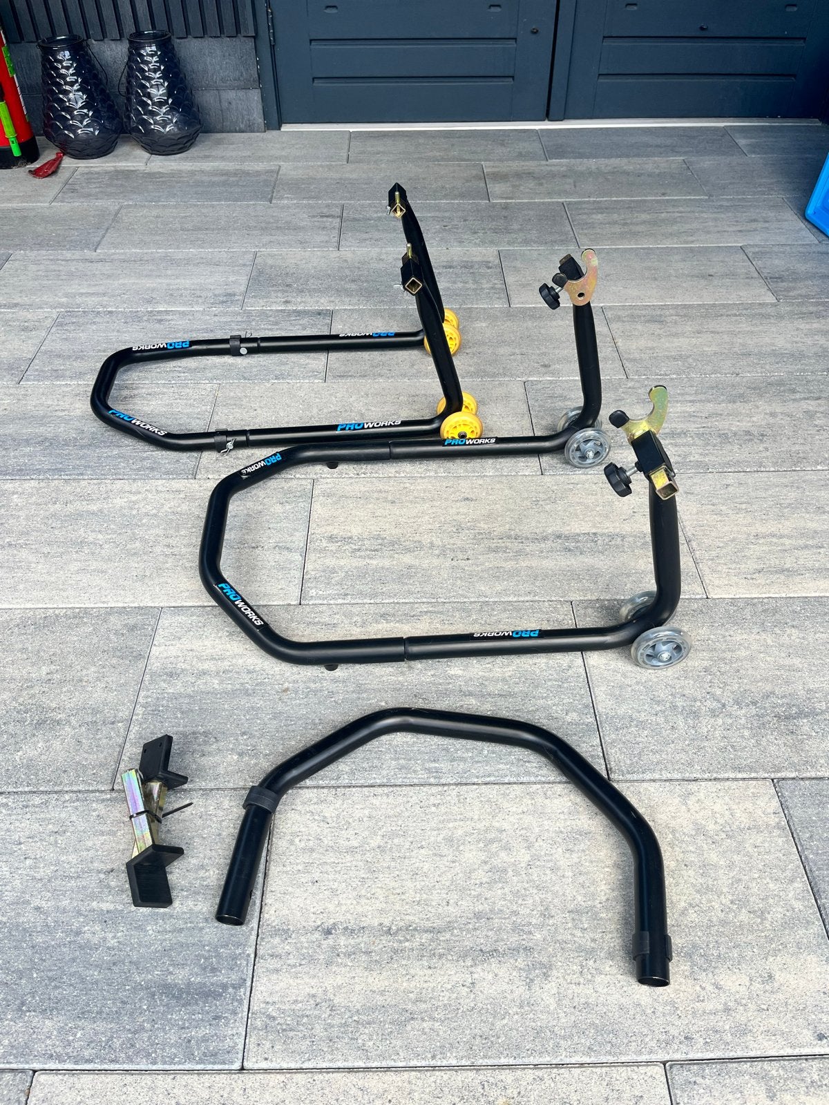 Proworks Motorfiets Voor- en Achterstandaard Set, Motoren, Ophalen of Verzenden, Zo goed als nieuw