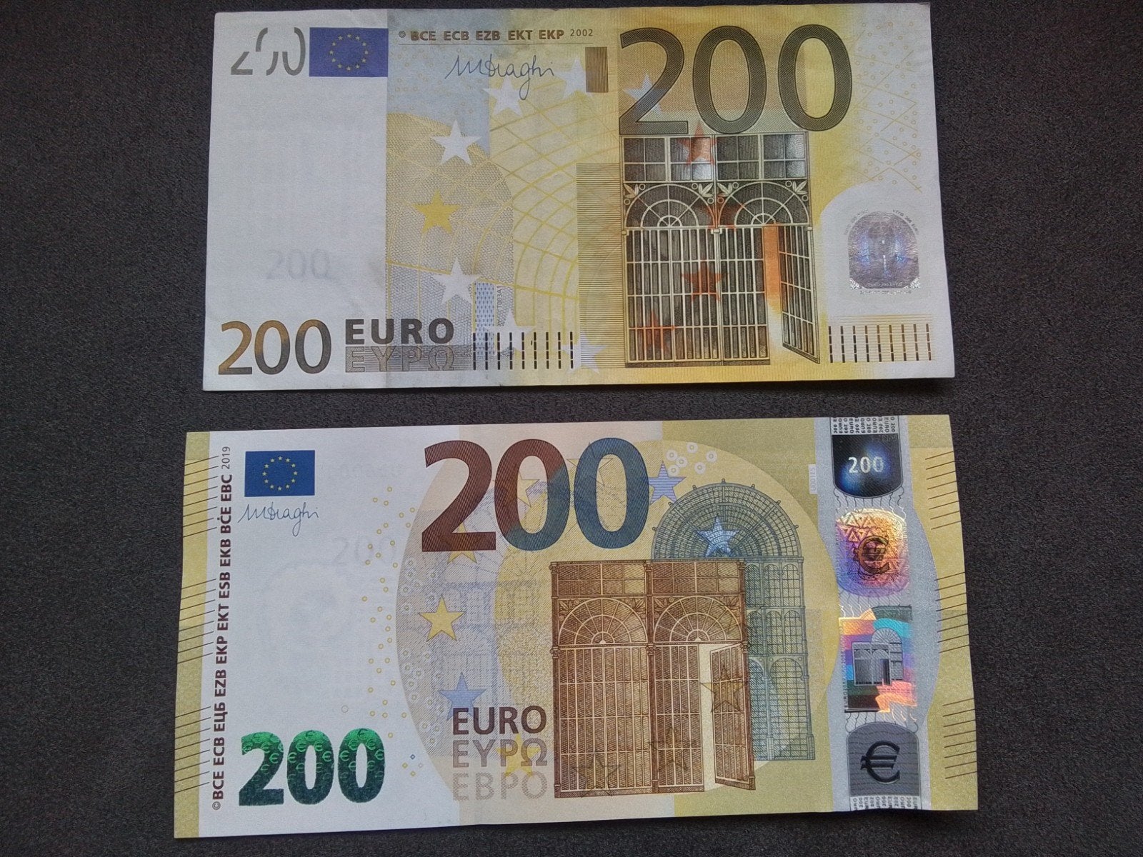 200 eurobiljet oud en nieuw 2002 en 2019 en meer eurobiljete, Postzegels en Munten, Bankbiljetten | Europa | Eurobiljetten, Ophalen of Verzenden